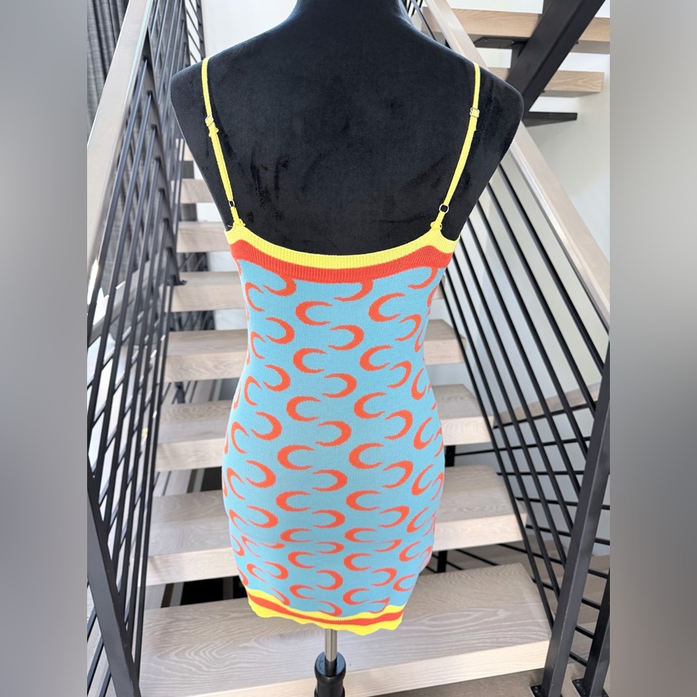 New Vibrant Blue and Orange Patterned Dress size S - Picture 6 of 8